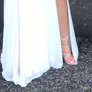 Sparkly Sliver Prom Shoes